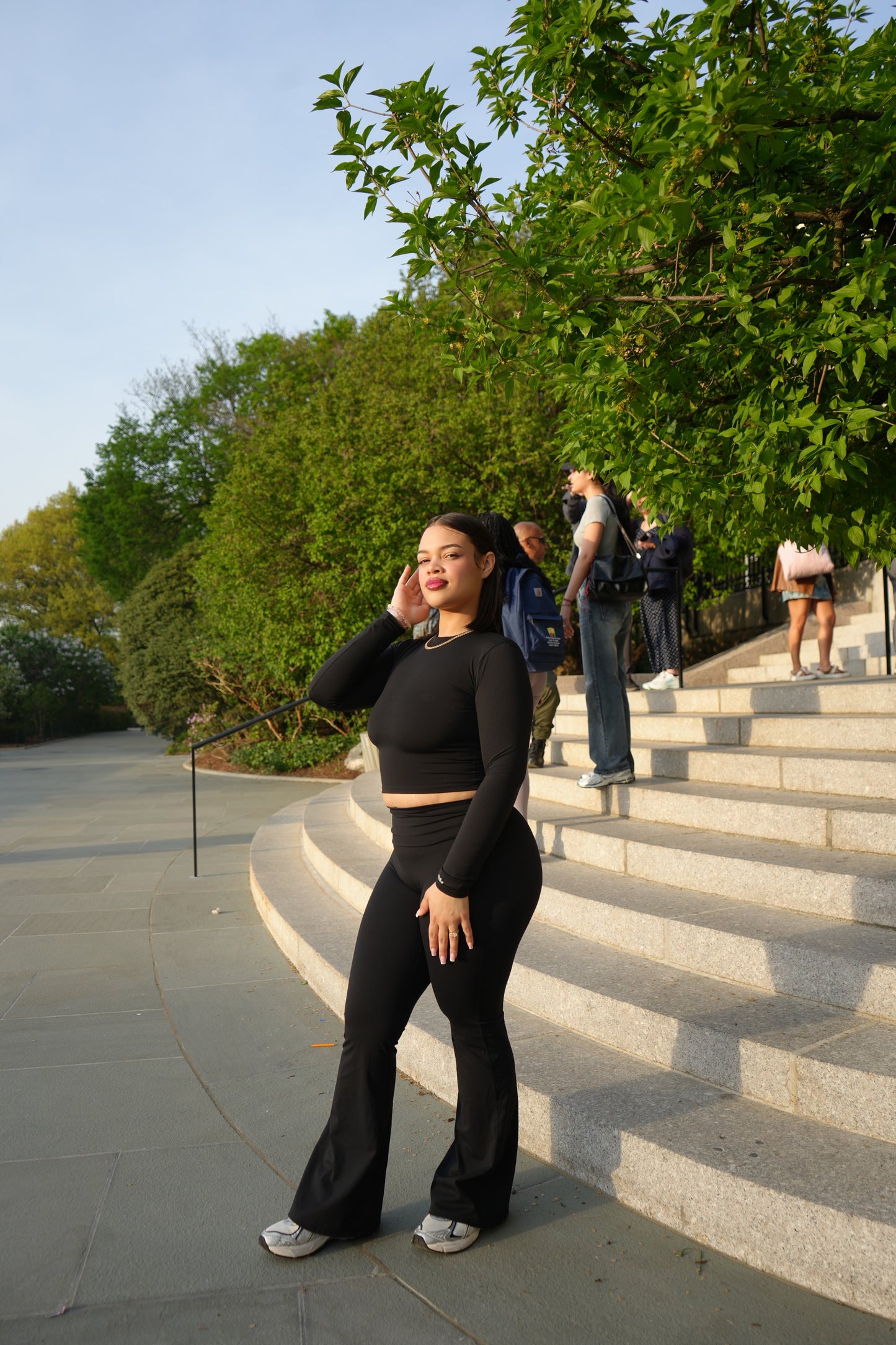 The Onyx Bloom Yoga Pants