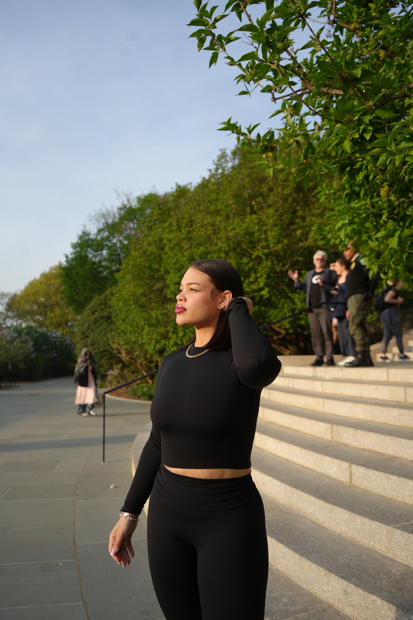 The Onyx Bloom Yoga Pants